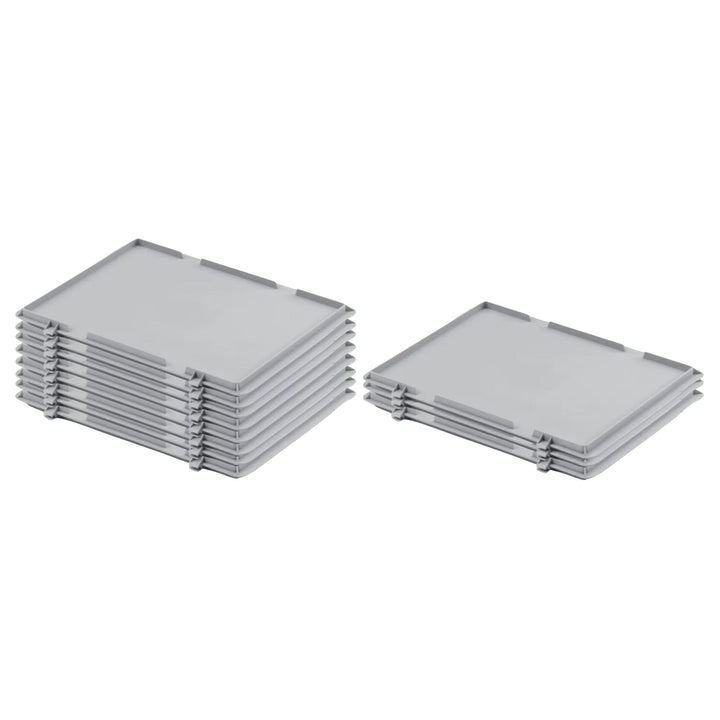 PROREGAL SuperSparSet 10x Scharnierdeckel für Eurobehälter | BxT 40x60cm | Eurobox, Transportbox, Tr