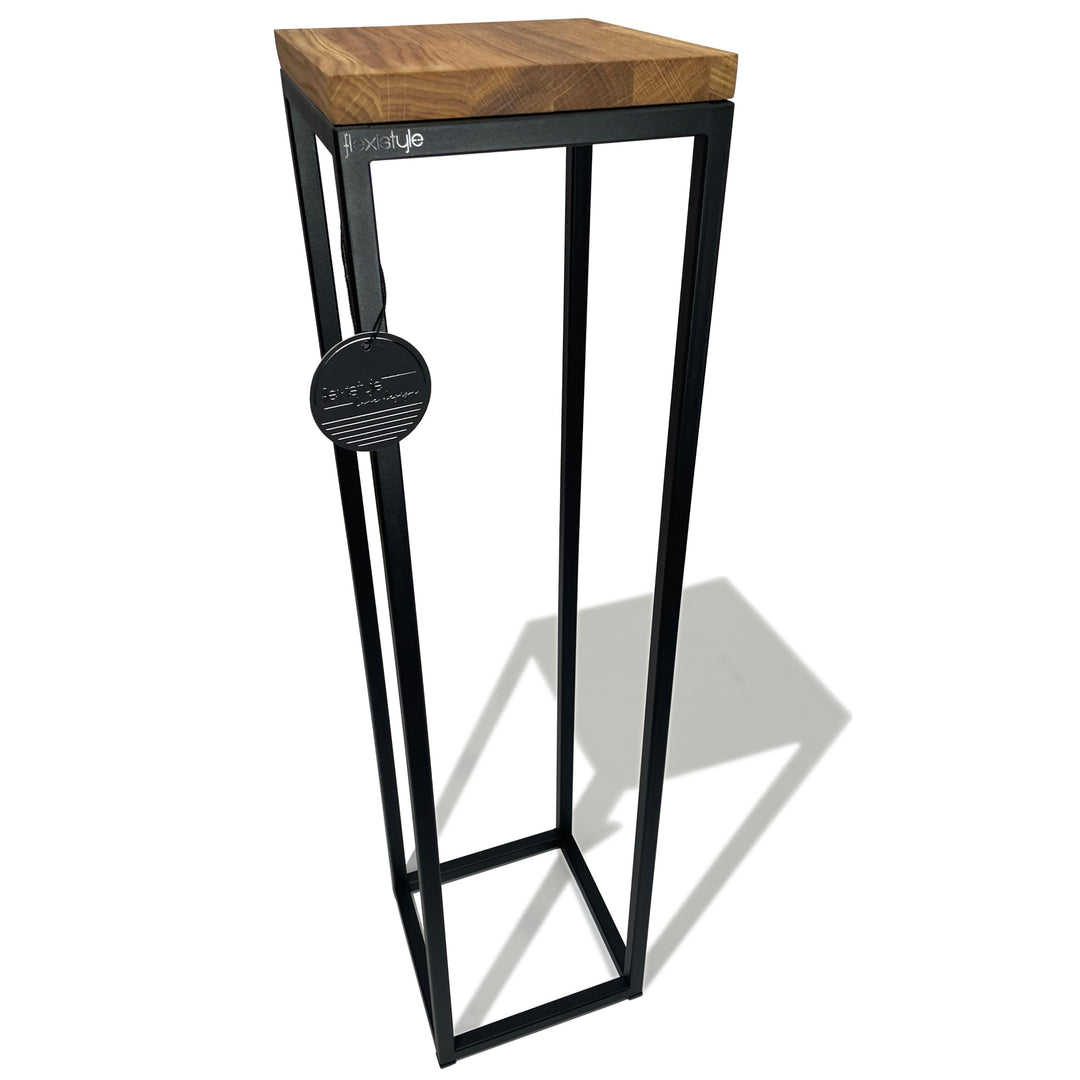 FLEXISTYLE Konsolentisch schwarz Metall Holz Eiche Industrial LOFT Design (20x80x20 EIN Regal), 20x8