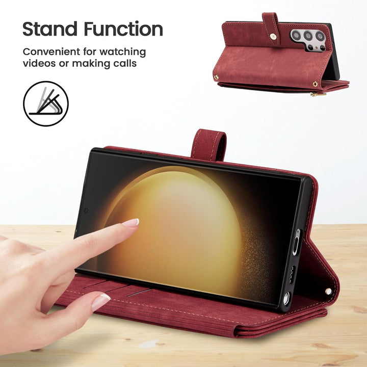 ZCDAYE Hülle für Samsung Galaxy S22 Ultra mit Band Handykette, Leder Samsung S22 Ultra Handyhülle Ha