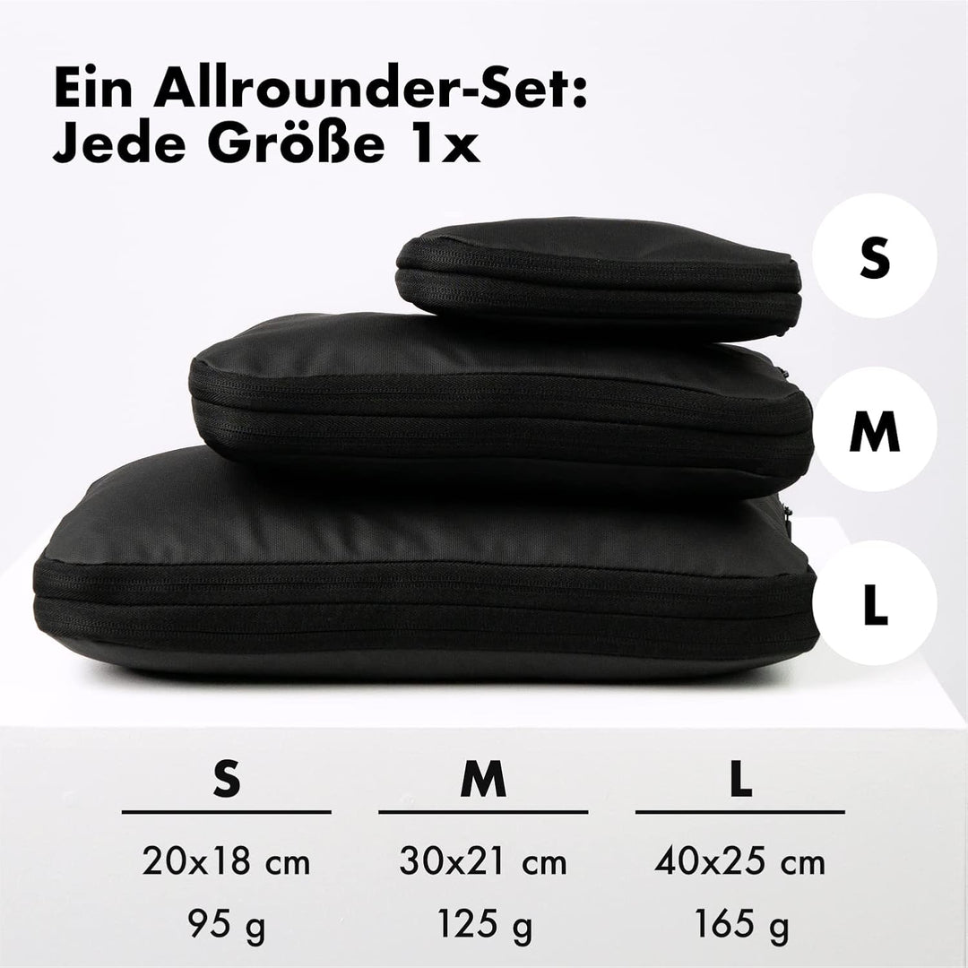 onemate – Packing Cubes mit Kompressionsfunktion – Packwürfel für Rucksack und Koffer – Packtaschen