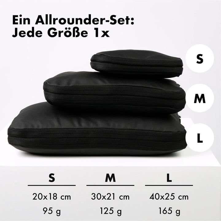 onemate – Packing Cubes mit Kompressionsfunktion – Packwürfel für Rucksack und Koffer – Packtaschen