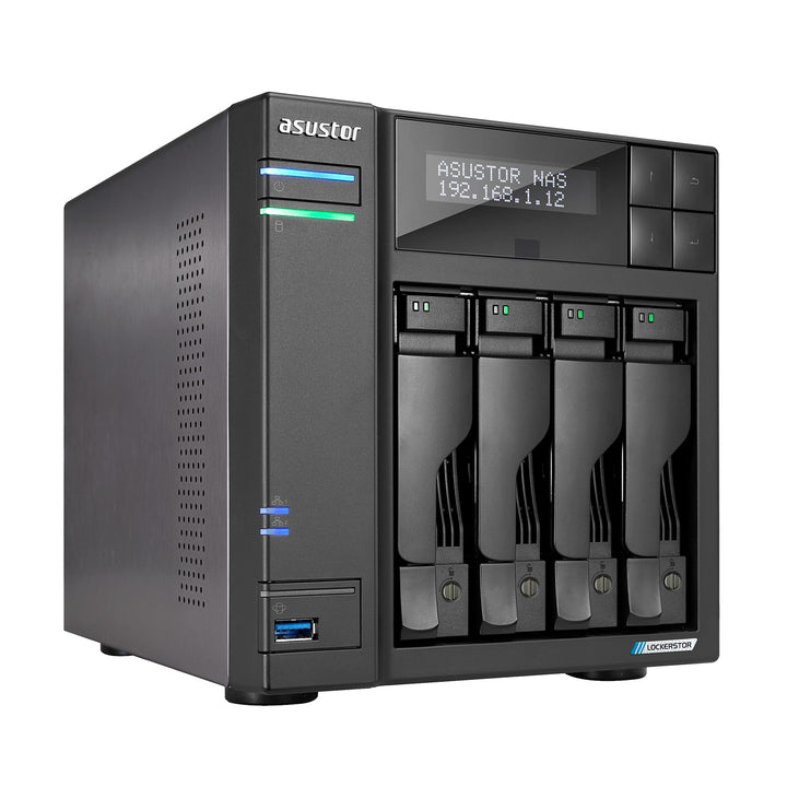 Asustor Lockerstor 4 AS6604T 4 Bay NAS - Netzwerkspeicher Gehäuse, Quad Core 2.0GHz CPU, 4GB RAM DDR