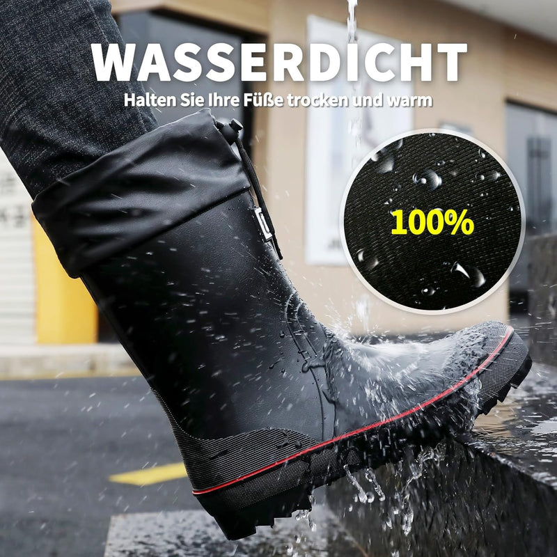 Foinledr Gummistiefel Herren Halbhoch Regenstiefel Gumischtifel Herren Wasserdicht Rain Boots Garten