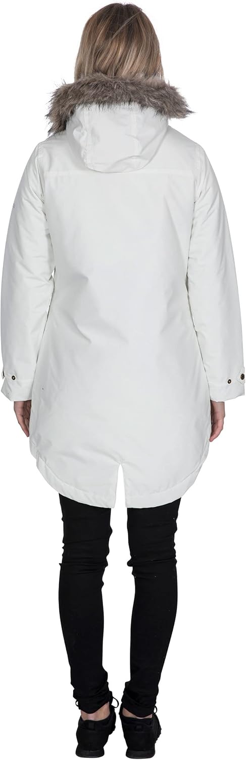 Trespass Clea, Wasserdichte Jacke mit Einrollbarer Kapuze für Damen XXS Ghost, XXS Ghost