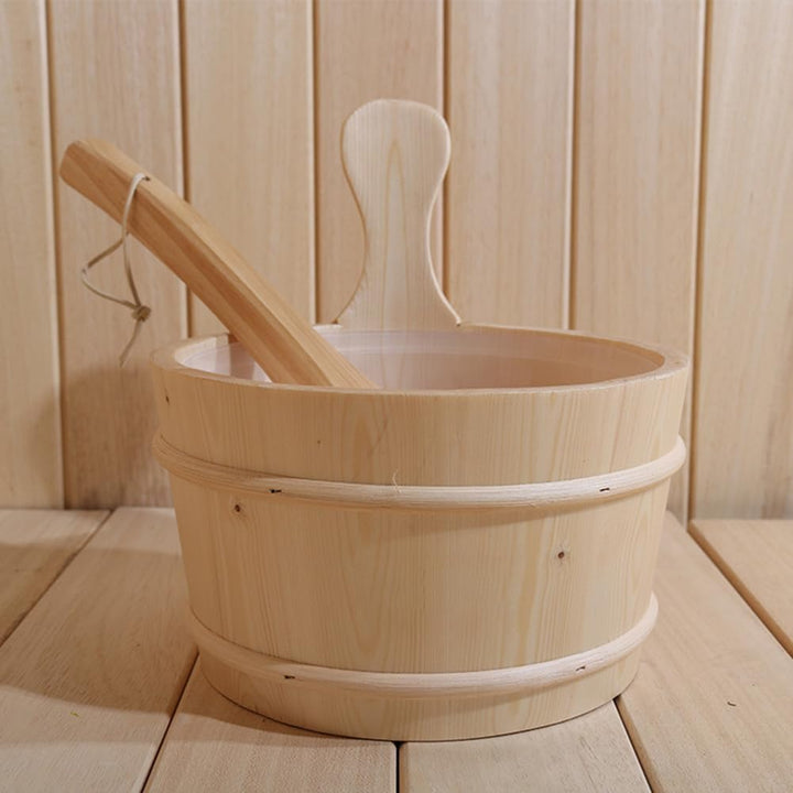 Sauna Holzeimer - Badeeimer Spa 4L Sauna Natur | Holzeimer mit Griff für Rauchsaal, Badezubehör für