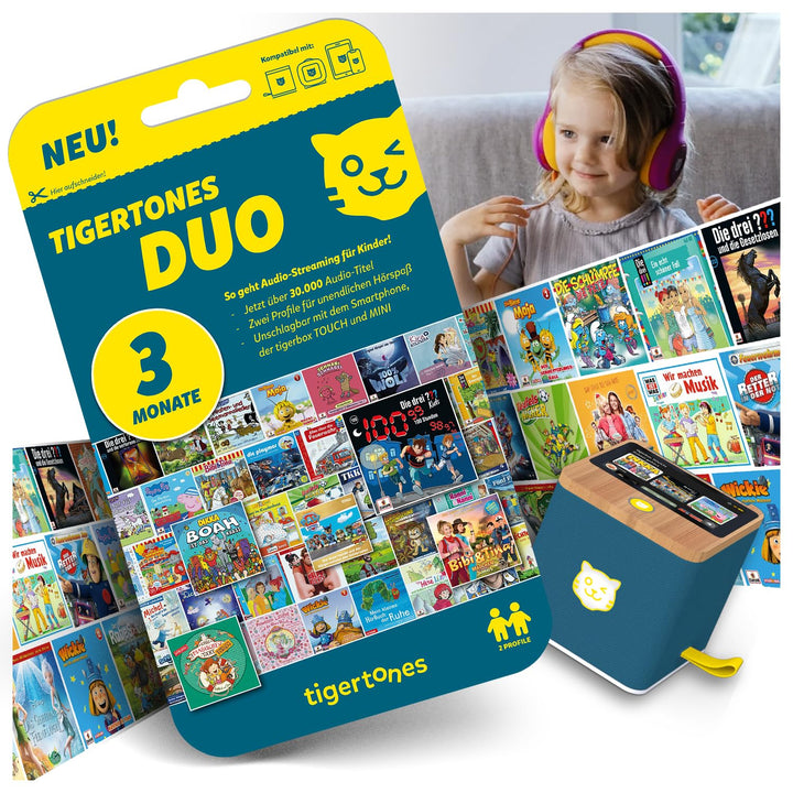 tigermedia tigertones Duo Prepaid-Zugang 3 Monate | Audio-Streamingdienst für Kinder | Über 30.000 A