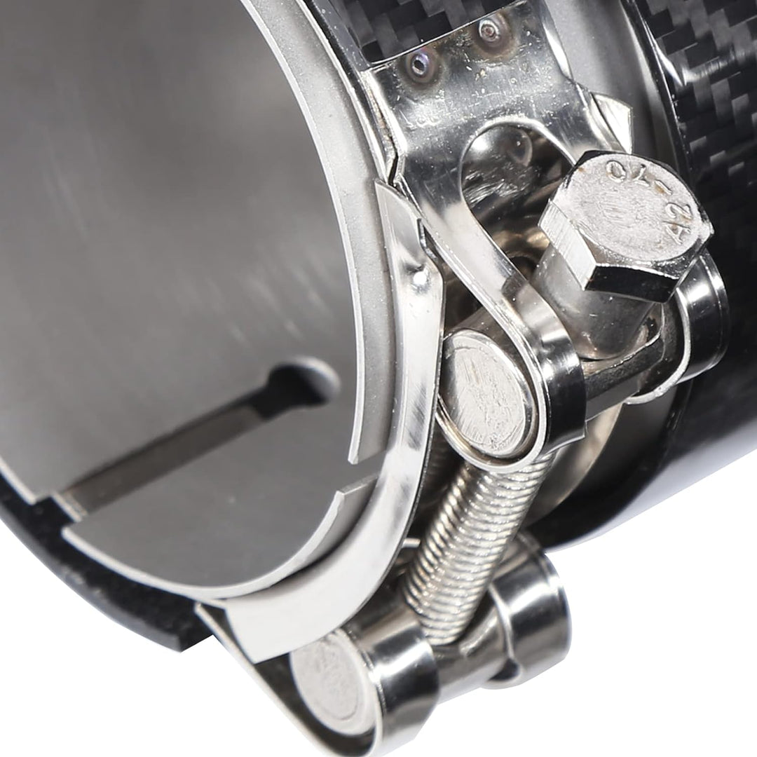 Auspuff Endrohr ，Yctze Universal Carbon 2.9 Zoll Einlass 3.5 Zoll Einzelauslass Auspuff Endstück End