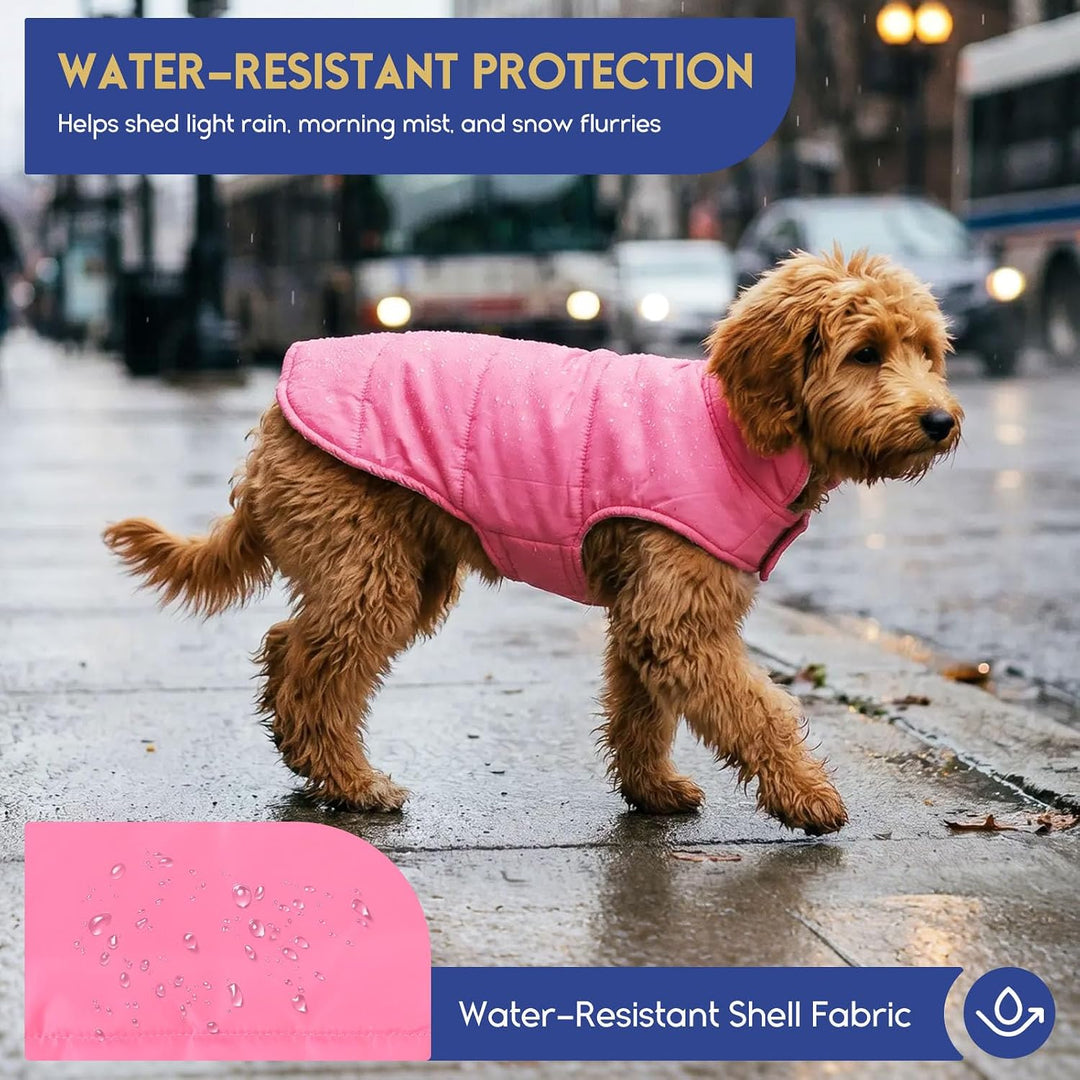 ASENKU Hundemantel für Grosse Hunde 2XL,Warme Hundemantel Winter, Fleece Hundejacke Reversible wasse