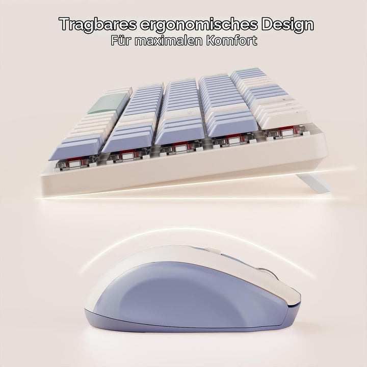 Redragon BS135 Kabellose Tastatur- und Mauskombination, 75% 78 Tasten, 2,4 GHz Tastatur mit niedrige