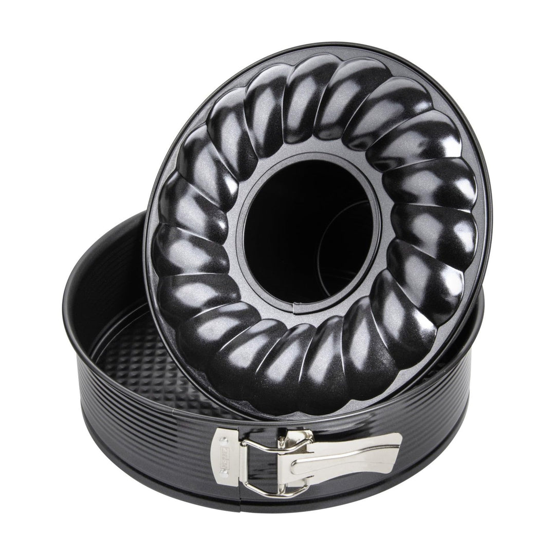 Zenker Springform mit Flach- und Rohrboden Ø 28 cm BLACK METALLIC, Backform mit Antihaftbeschichtung