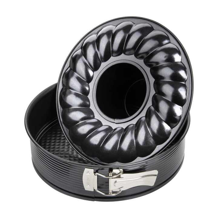 Zenker Springform mit Flach- und Rohrboden Ø 28 cm BLACK METALLIC, Backform mit Antihaftbeschichtung