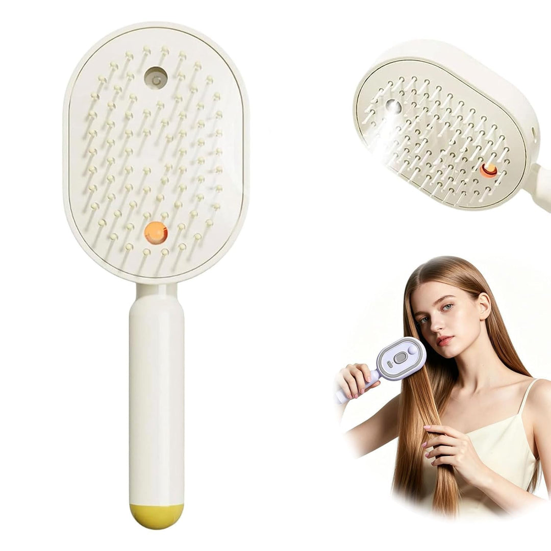 Elektrische Dampfbürste, 2-in-1-Haarbürste, Zerstäuber mit Wasserspray, für dickes, glattes Haar, ge