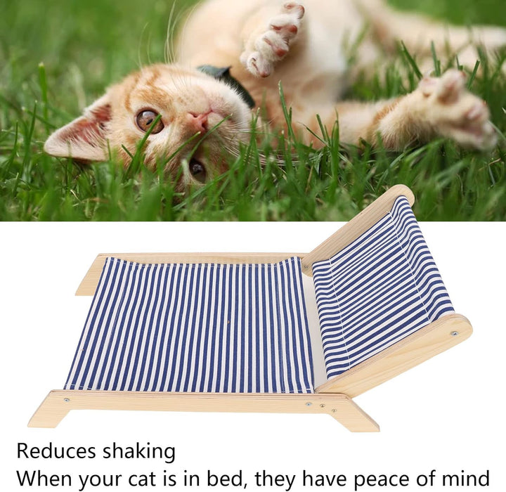 Qcwwy Katzen-HäNgematte, Katzenschaukel aus Holz, Anti-Shake-Katzen-HäNgematte, Einfache Installatio
