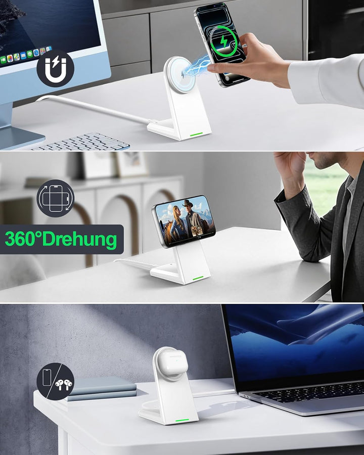 NANAMI 25W Induktive Ladestation kompatibel mit MagSafe Ladegerät | 25W Schnelles Laden Für iPhone 1