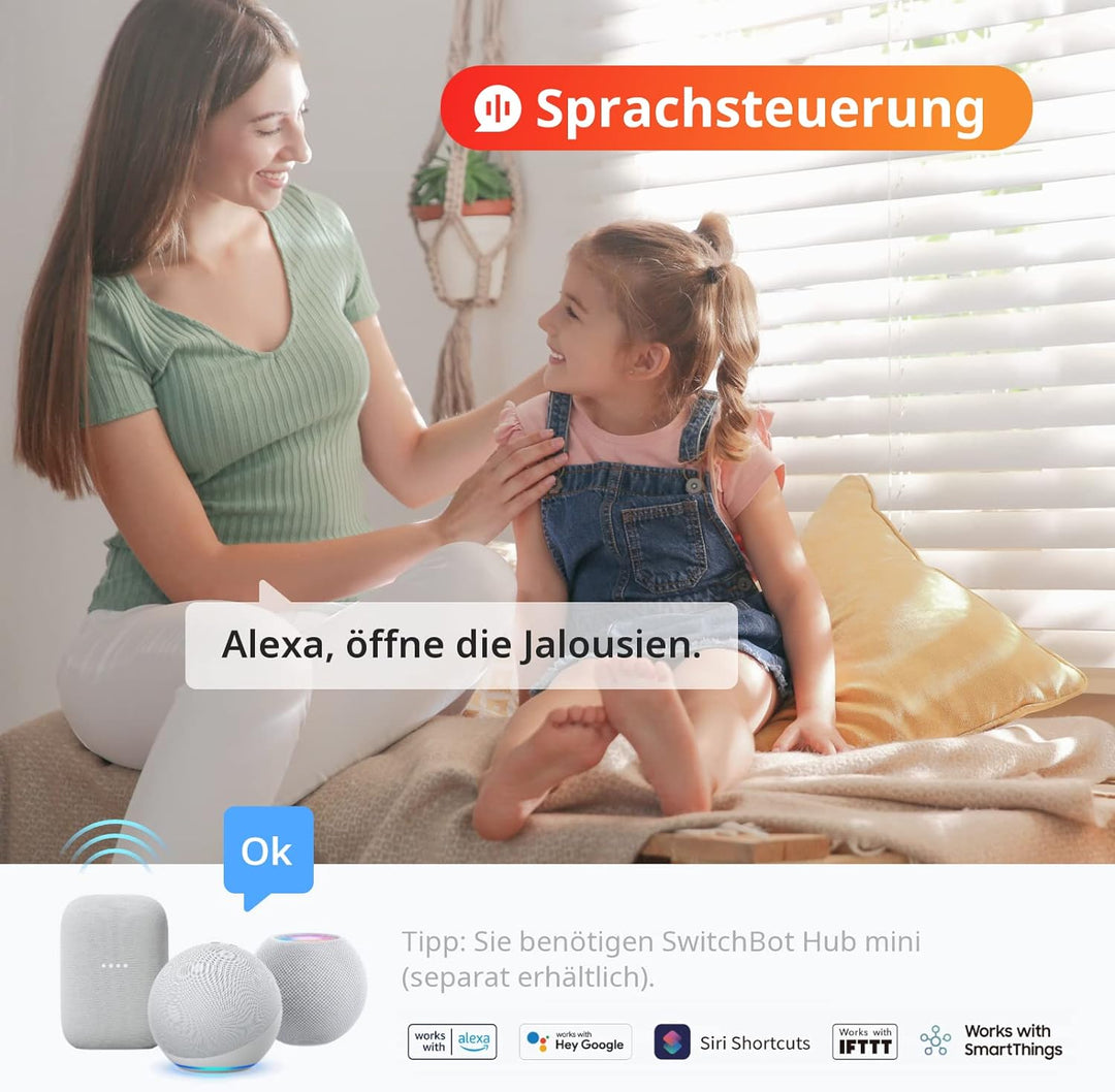 SwitchBot Blind Tilt Motorisierter Jalousie-Motor - Elektrischer Jalousie-Motor mit Bluetooth-Fernbe