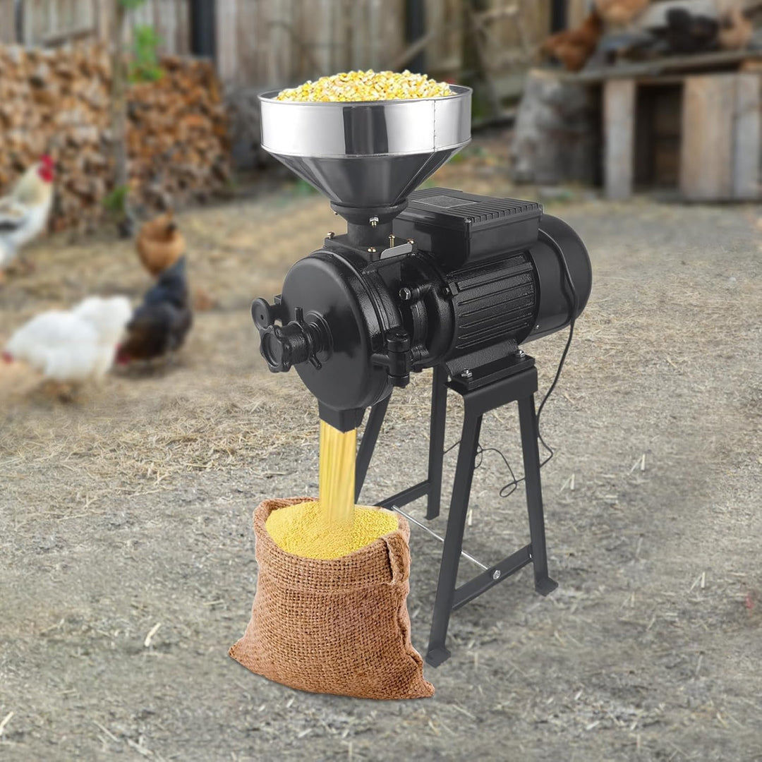 Getreidemühle Elektrisch, 2200W Schrotmühle mit Trichter, Obstmühle Elektrisch Mit Dickenregler, 140