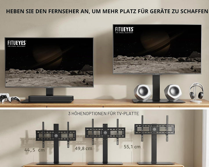 FITUEYES TV Standfuss TV Ständer für 40-75 Zoll LCD LED OLED Plasma Flach &amp; Curved Fernseher bis zu