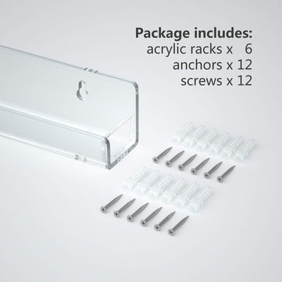 HIIMIEI Nagellack Regal 6 Pcs, Nagellack Organizer Wand, Acryl Nagellack Aufbewahrung Regal bis zu 9