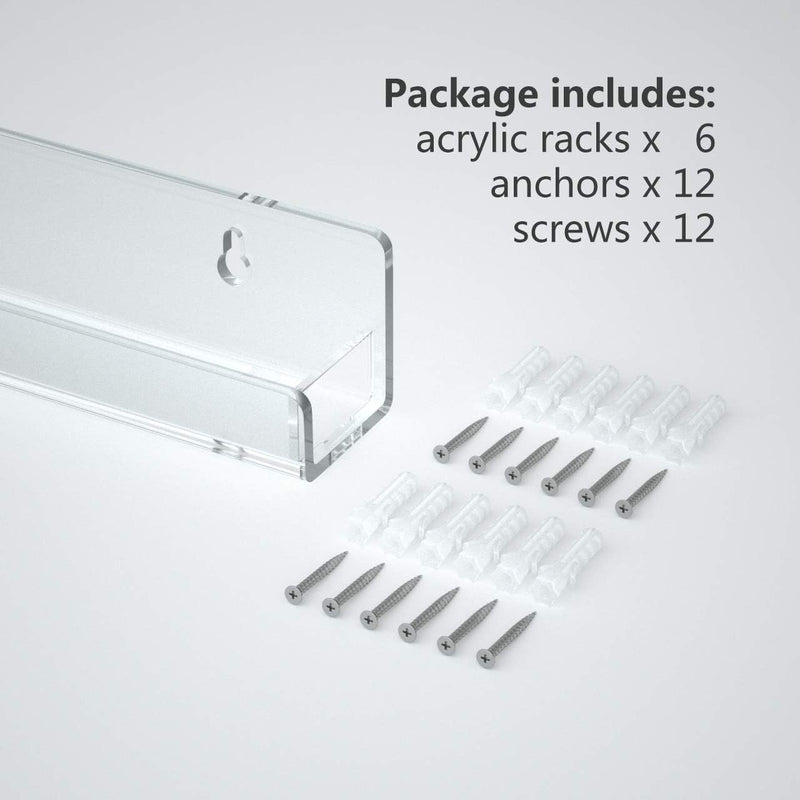 HIIMIEI Nagellack Regal 6 Pcs, Nagellack Organizer Wand, Acryl Nagellack Aufbewahrung Regal bis zu 9