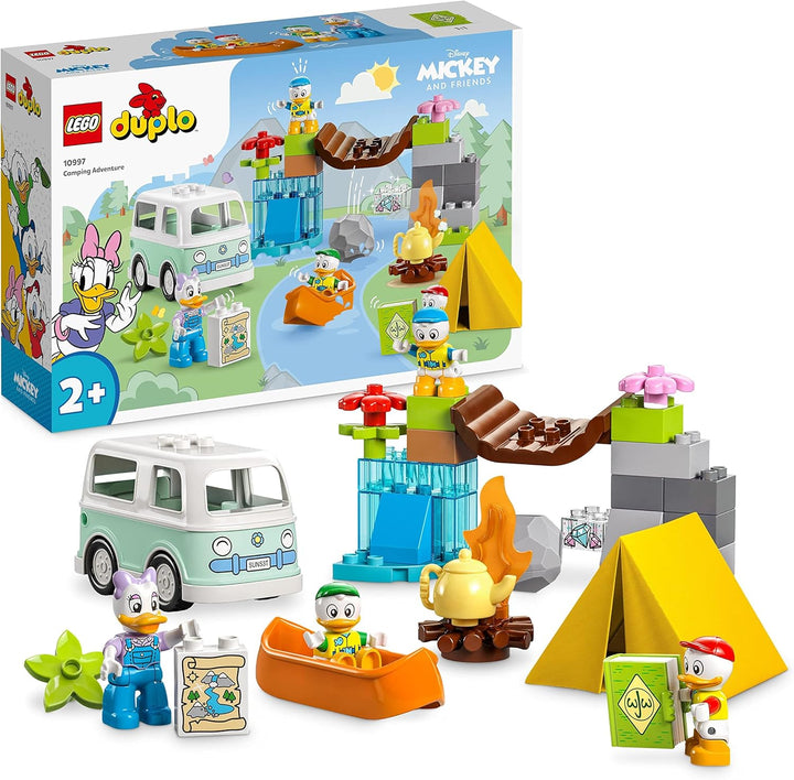 LEGO 10997 DUPLO Disney Mickey and Friends Camping-Abenteuer Set mit Wohnmobil, Kanu und Daisy Duck