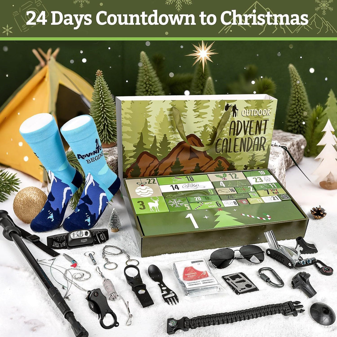 iZoeL Adventskalender Outdoors Camping Werkzeuge Teenager Junge Männer 2025 Handwerkzeuge Weihnachts