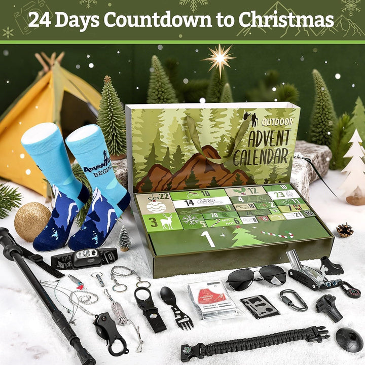 iZoeL Adventskalender Outdoors Camping Werkzeuge Teenager Junge Männer 2025 Handwerkzeuge Weihnachts