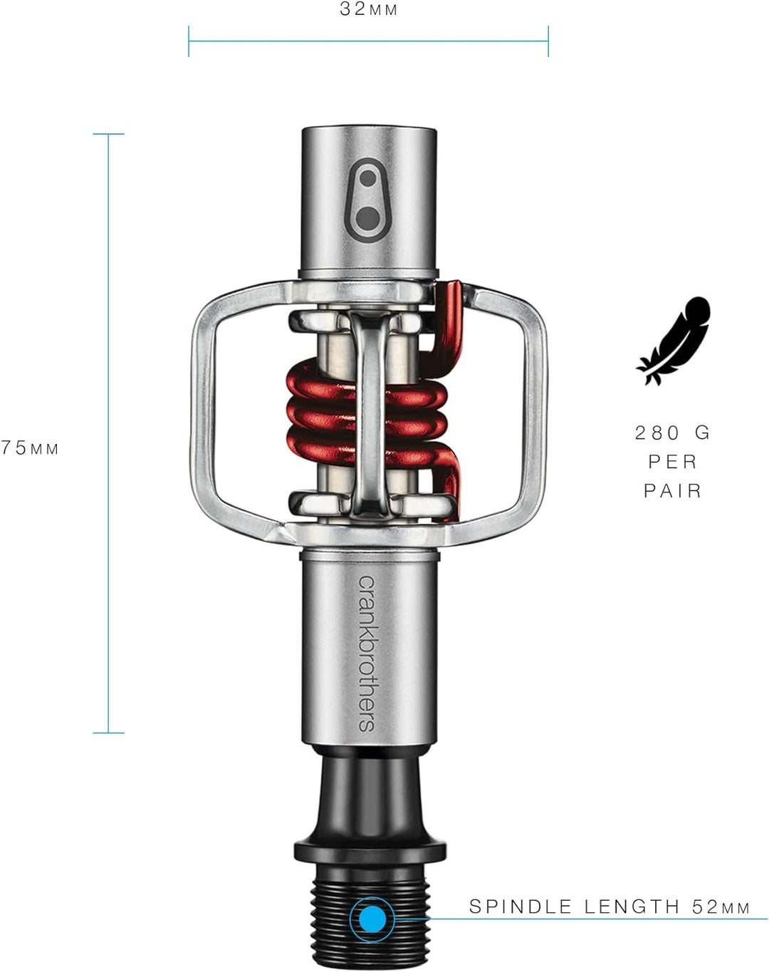 Crank Brothers Eggbeater 1 Pedal BLAU Silver/Red, BLAU Silver/Red