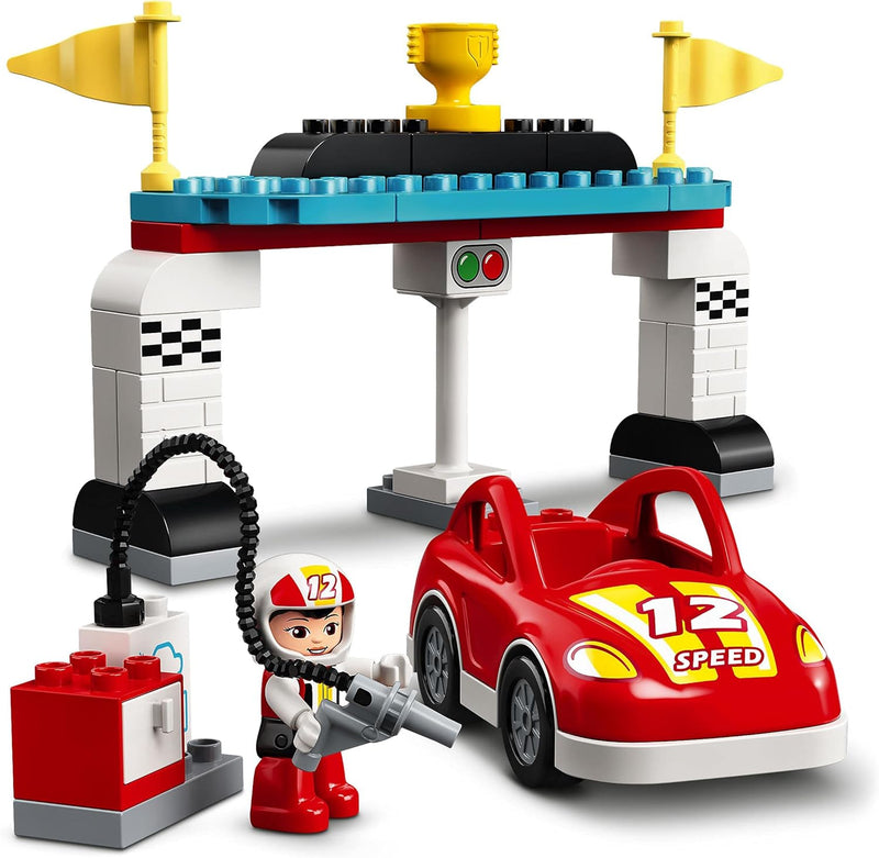 LEGO 10947 DUPLO Rennwagen Spielzeugautos, Kleinkinder Spielzeug, Kinderspielzeug ab 2 Jahre Standar