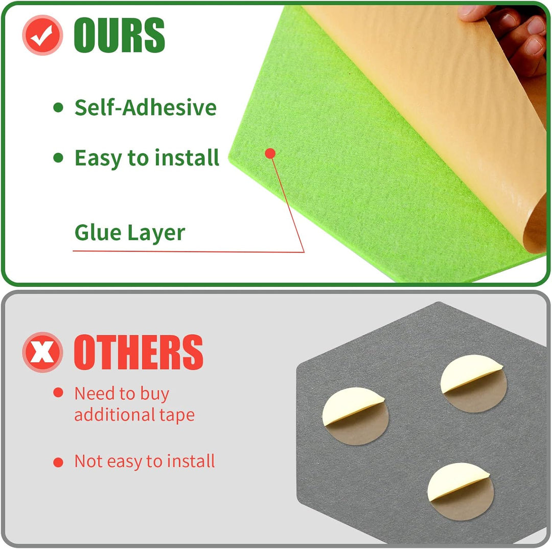 Rdutuok 12 Stück Selbstklebend Akustik Panel,30x26x1cm Hexagon Akustik Absorber Schallschutzplatten