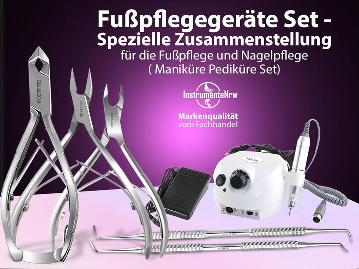 Profi Fusspflegegerät Maniküre Pediküre Set Fräser Gerät 0 bis 30.000 Umdrehungen mit Diamantschleif
