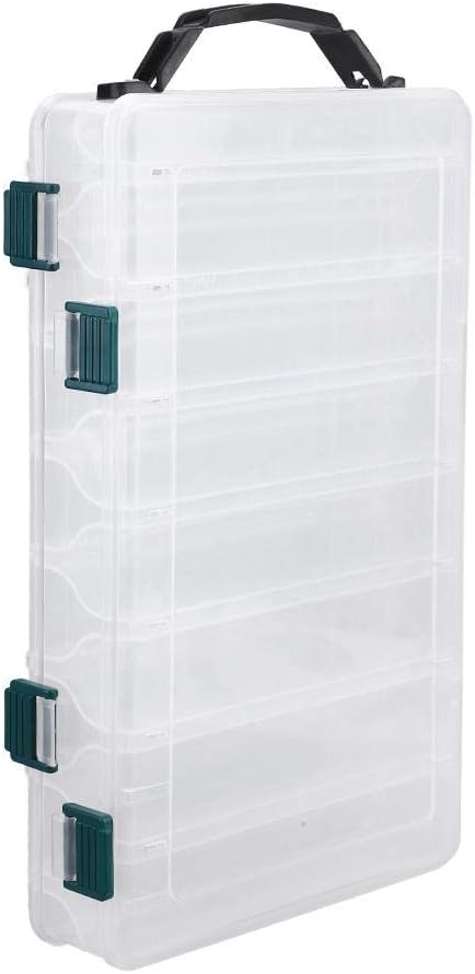 VIFER Köderbox, doppelseitig, Aufbewahrungsbox, Angelköder, Kunststoff, transparent, Organizer, Ange
