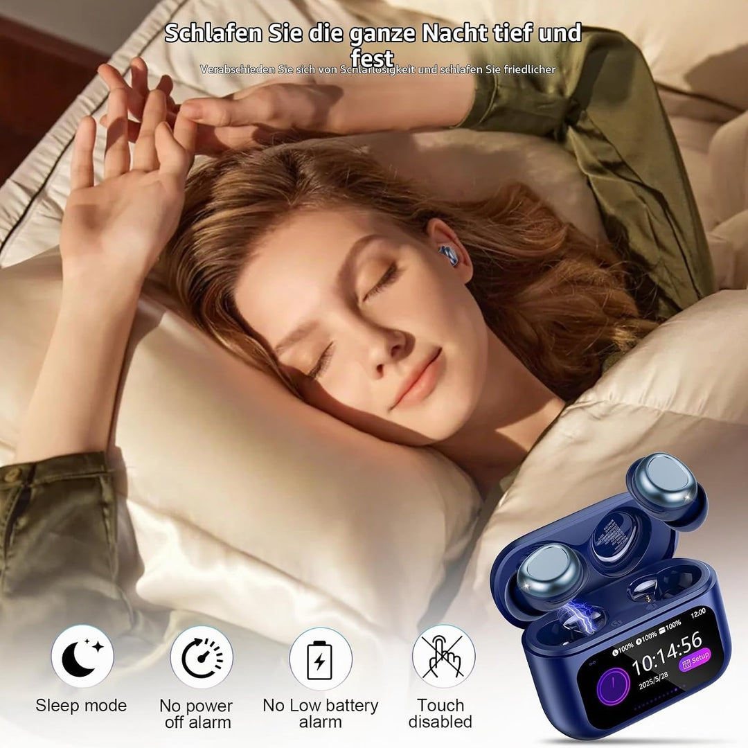 Bluetooth Kopfhörer, Bluetooth 5.4 Schlafkopfhörer In Ear mit Touchscreen, 48H Spielzeit Mini Kopfhö