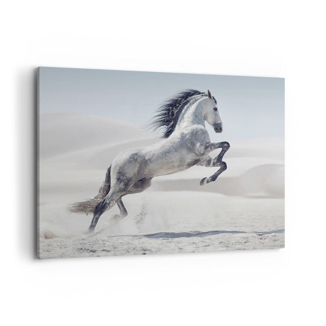 Bilder auf Leinwand 100x70cm Leinwandbild mit Rahmen Pferd Tier Natur Gross Wanddeko Bild Schlafzimm