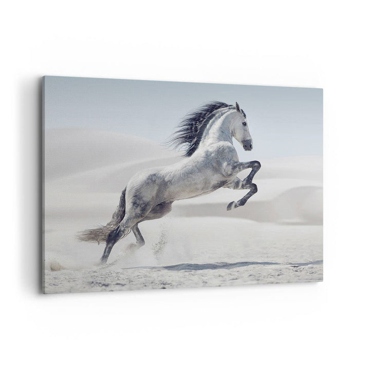 Bilder auf Leinwand 100x70cm Leinwandbild mit Rahmen Pferd Tier Natur Gross Wanddeko Bild Schlafzimm