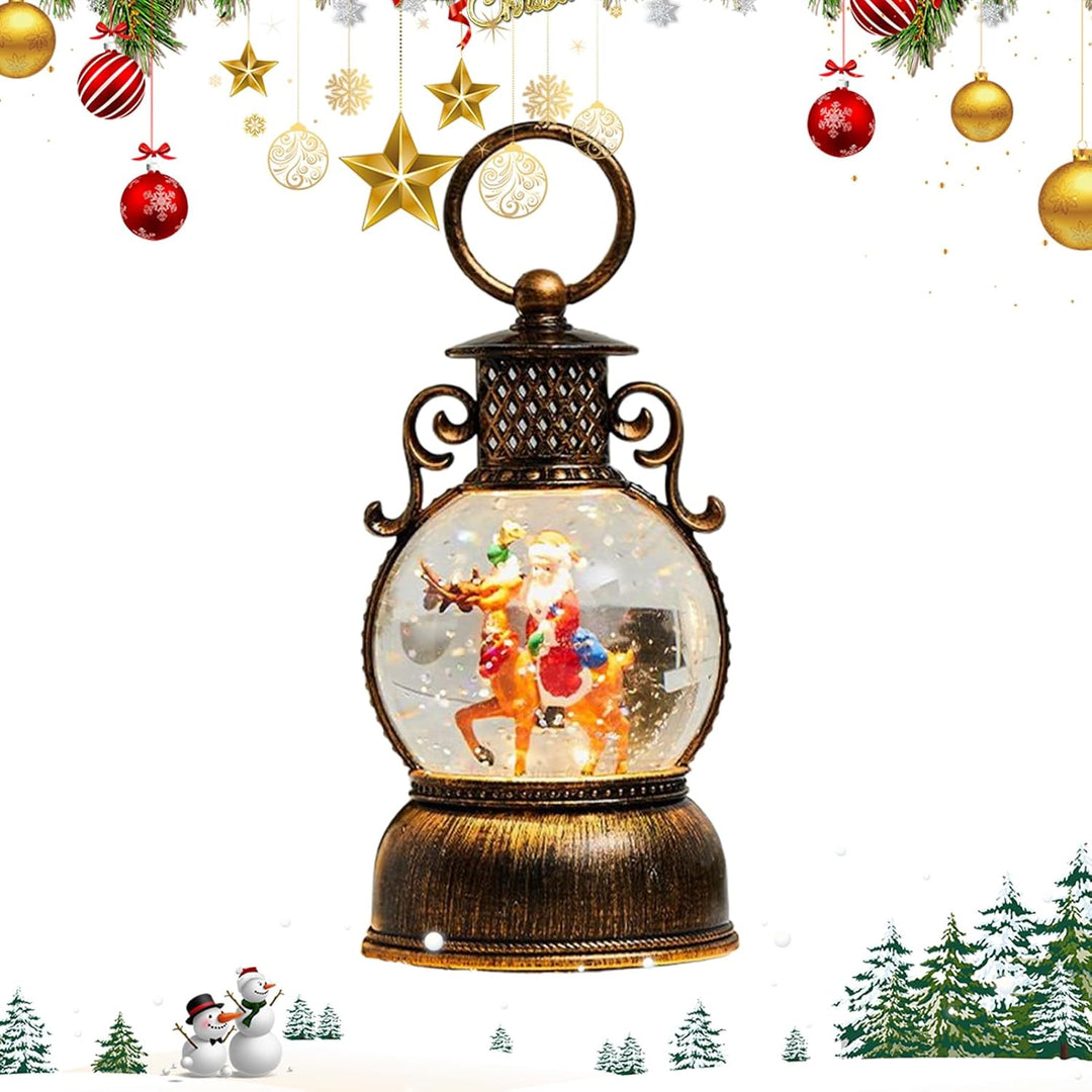Schneekugel für Weihnachten,Partyszene Requisiten - Weihnachtsmann Schneekugel mit Licht,für Kaminsi