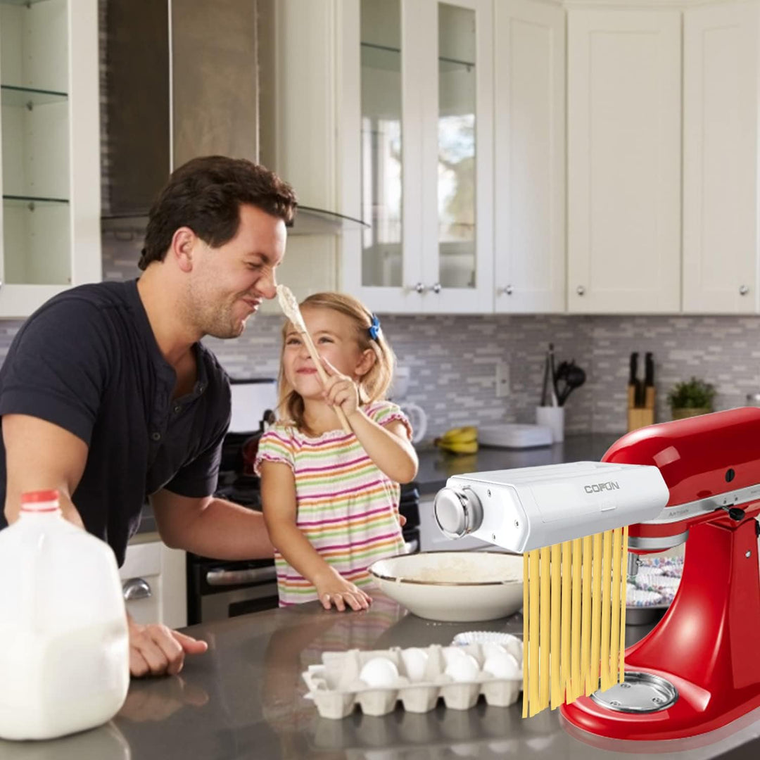 COFUN KitchenAid Nudelaufsatz aus Edelstahl, 3 in 1 Nudelvorsatz für KitchenAid Küchenmaschine, Kitc