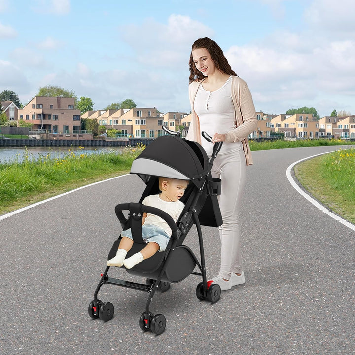 Buggy mit Liegefunktion, Kinderwagen Zusammenklappbar mit Wattepads und Moskitonetzen, Reisebuggy mi