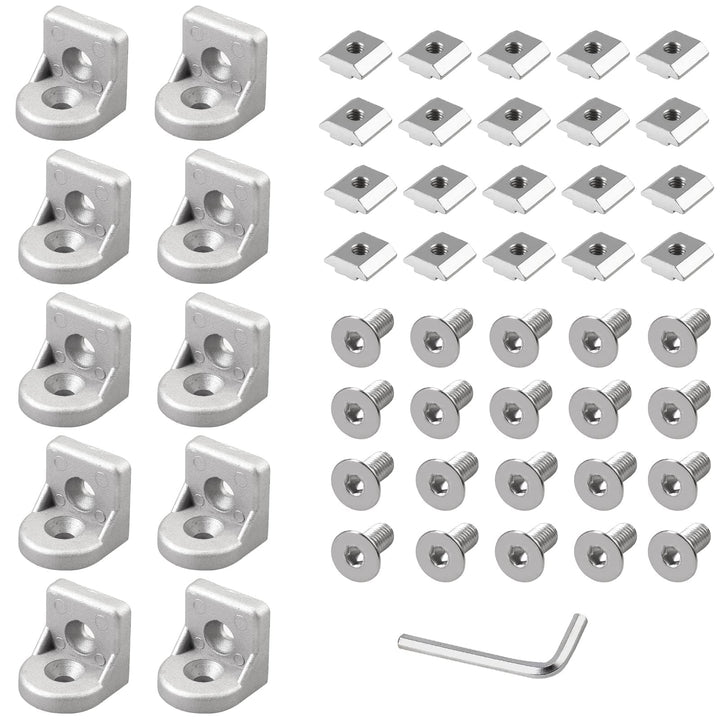 10x EYPINS Lenkwinkel Befestigungsmaterial Winkel, Aluprofil 30x30 Nut 8 Winkelverbinder Eckwinkel E