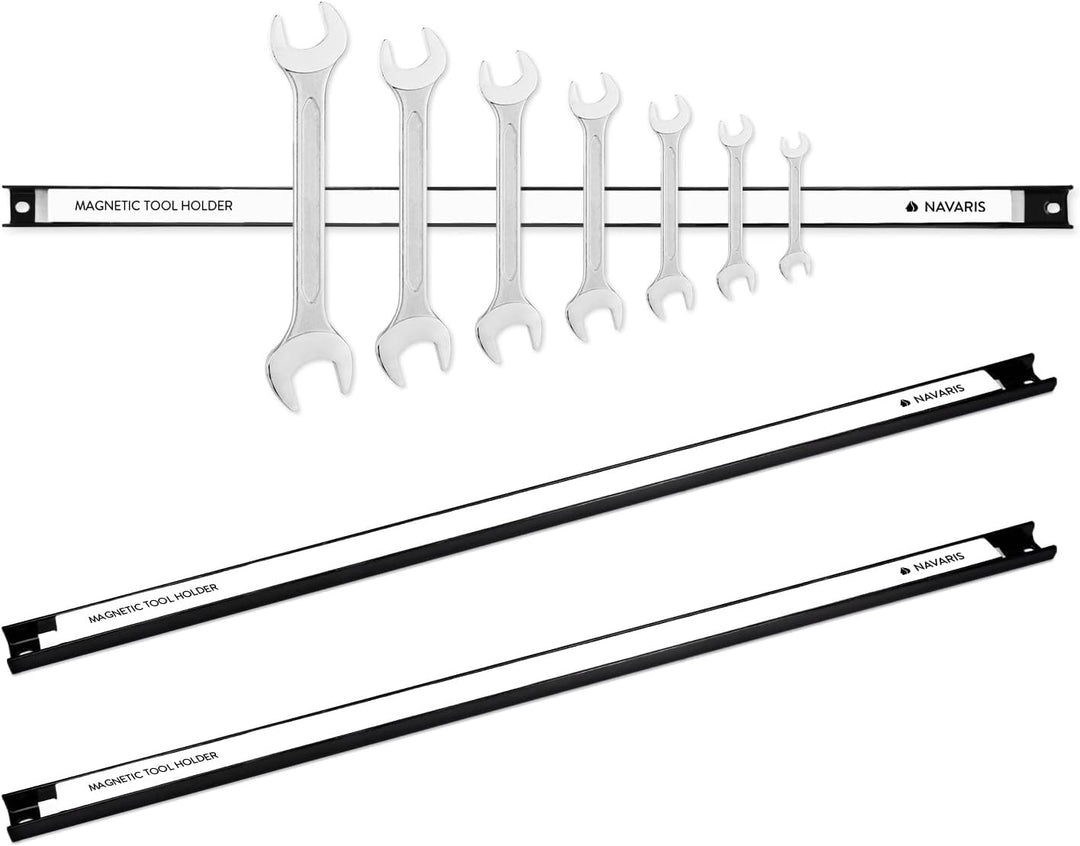 Navaris 3x Magnetische Werkzeughalter Leiste - ca. 60 cm lang mit Montage-Material - Wand Magnetleis