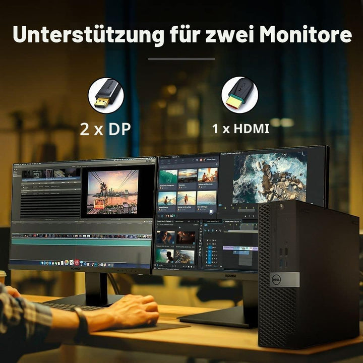 PCRENEWED TECNOLOGIA ACCESSIBILE PcRenewed Desktop-PC Intel I7 6700, leistungsstark, 32 GB RAM, SSD