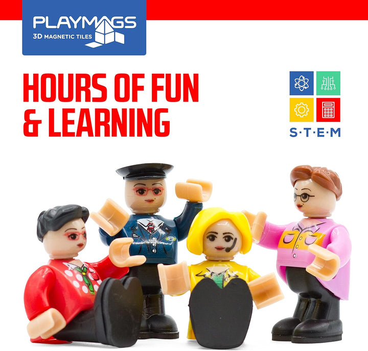 Playmags Magnetic Figures Community Figures Set von 15 - Spielleute Perfekt für Magnetfliesen - Mint