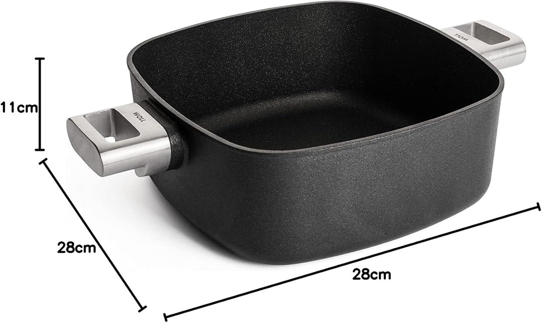 Woll Diamond Logic XR Pro Kasserolle, viereckig, mit 2 Seitengriffen - Induktiv -, 28 cm x 28 cm, 11