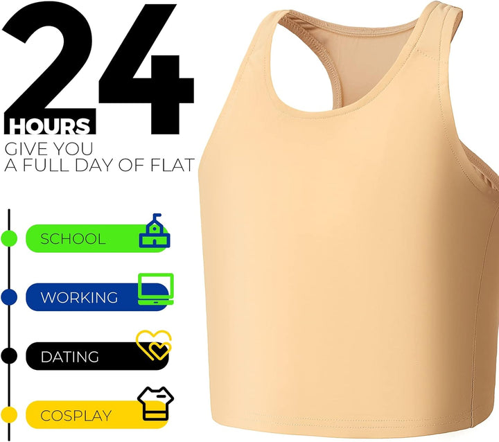 Wonababi Brustbinder, ultraflacher Transbinder mit Pull-on-FTM-Binder-BH Nackt L, Nackt L
