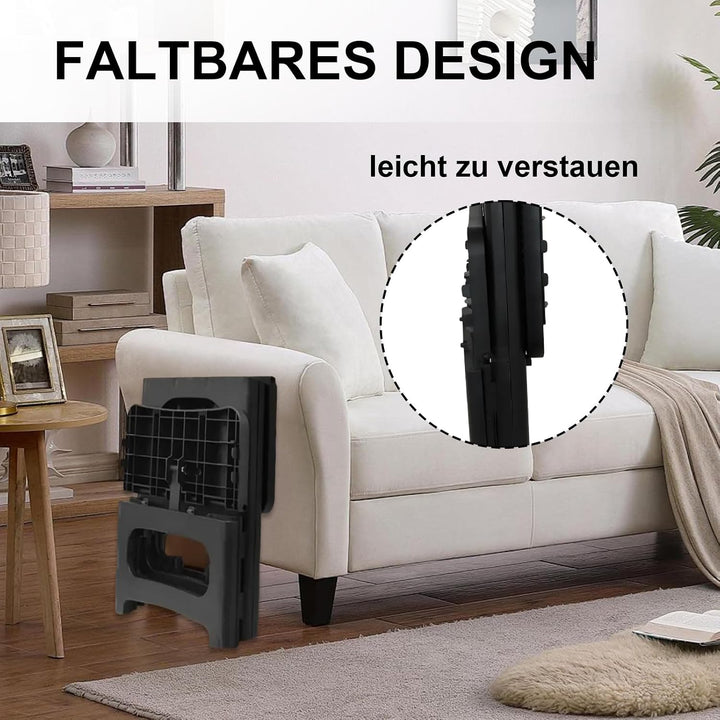 2 Stufen Tritthocker Klappbar Klapphocker mit Tragegriff Rutschfester Trittschemel Fusshocker Tragba