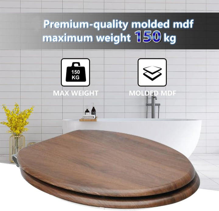 MDF-Toilettensitz mit Soft-Close-Mechanismus, O-förmiger Toilettensitz mit verstellbaren Scharnieren