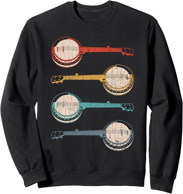 Banjo - Multi Colour Banjo Vintage Retro Apparel Geschenk Sweatshirt
