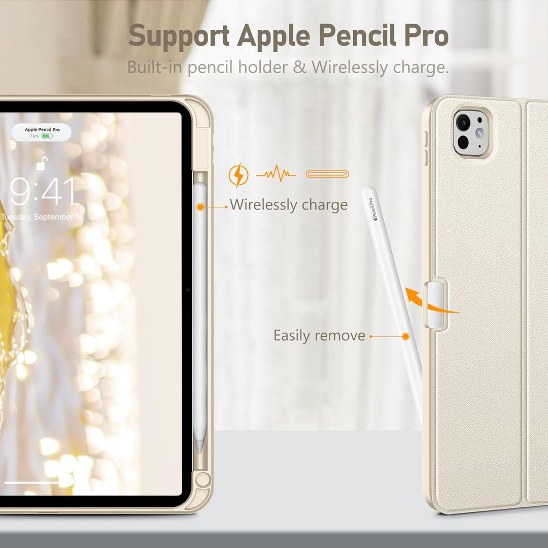FINTIE Hülle mit Tastatur für iPad Pro 11 Zoll 2025/2024 (M5/M4), Soft TPU Rückseite Gehäuse Schutzh