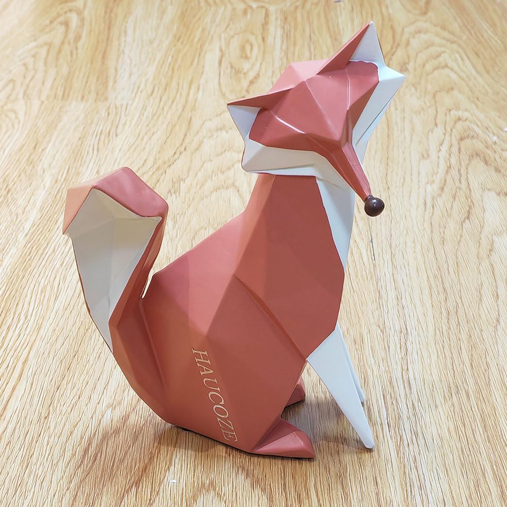 Amoy-Art Fuch Figuren Deko Fox Skulptur Statue Modern Arts Wohnzimmer Kunst Polyresin Geschenk 20cm