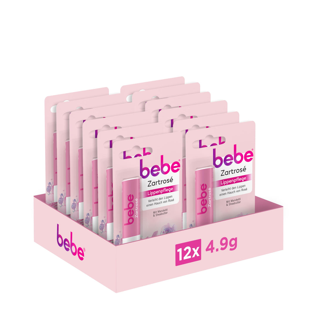 bebe Zartrosé Lippenpflege Lippenpflegestift mit Mandelöl und Sheabutter für Schutz und Pflege bei t