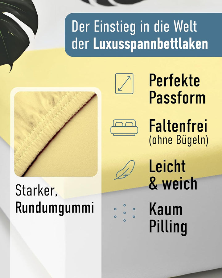 Formesse Boxspring Topper Spannbettlaken Bella Gracia La Piccola Weiss, 180x200 cm